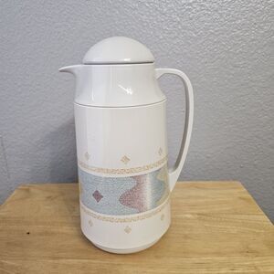 CorningThermique Insulated Thermal Carafe Coffee Server Pastel Geometric Vintage